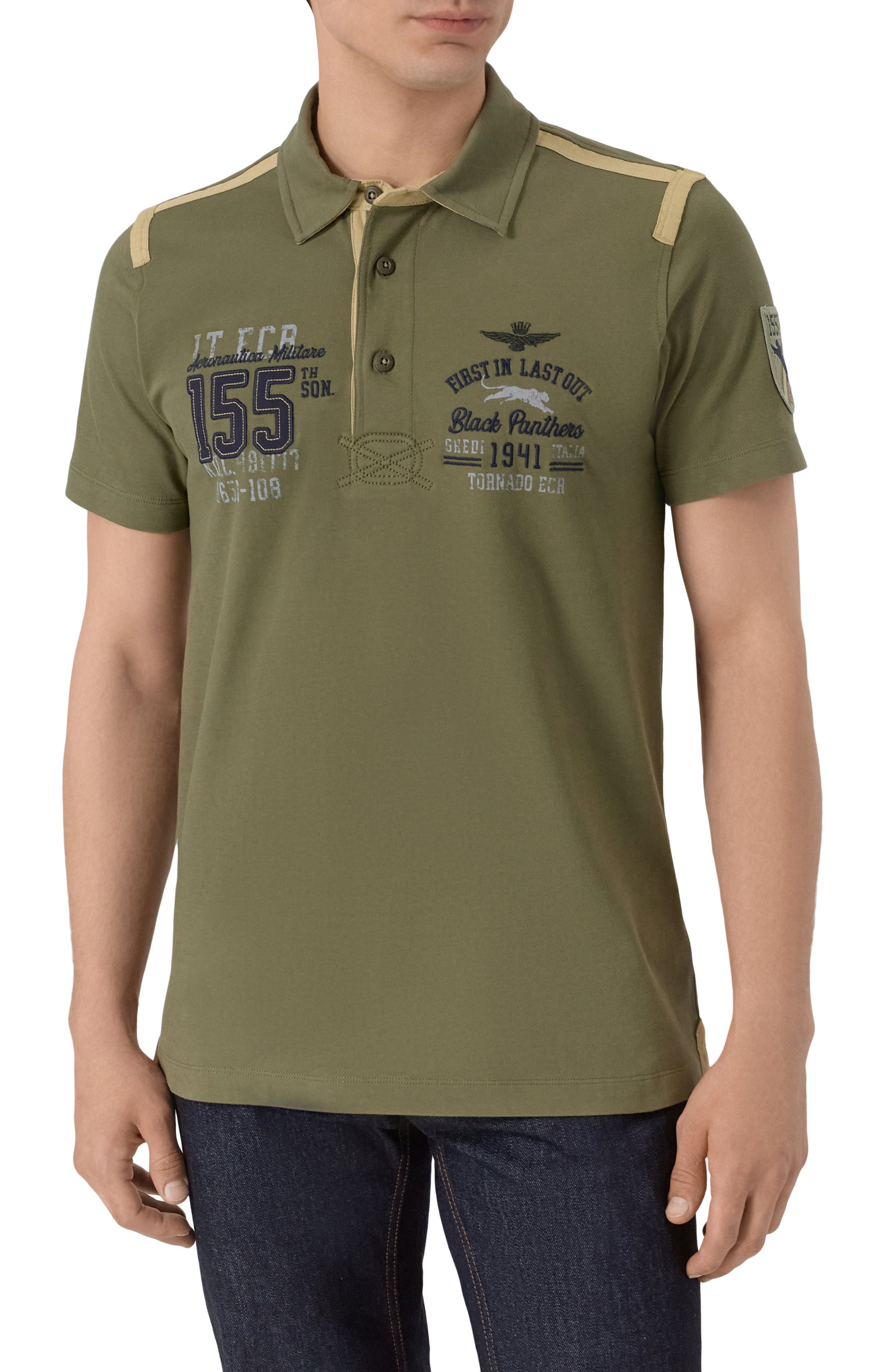 Хлопковое поло AERONAUTICA MILITARE, арт. 251P01860P173, фото 3