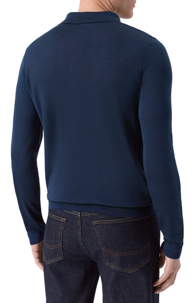 Шелковое поло с отделкой из кожи аллигатора ZILLI, арт. KZP001M0641VZARG0, фото 4