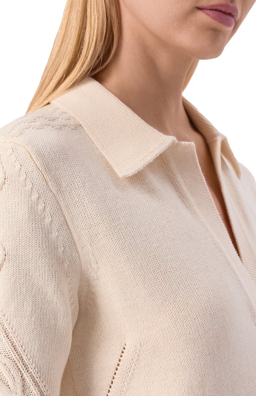 Платье из хлопка и шерсти Zadig and Voltaire KWDR01234 Кремовый  KWDR01234 Фото 4