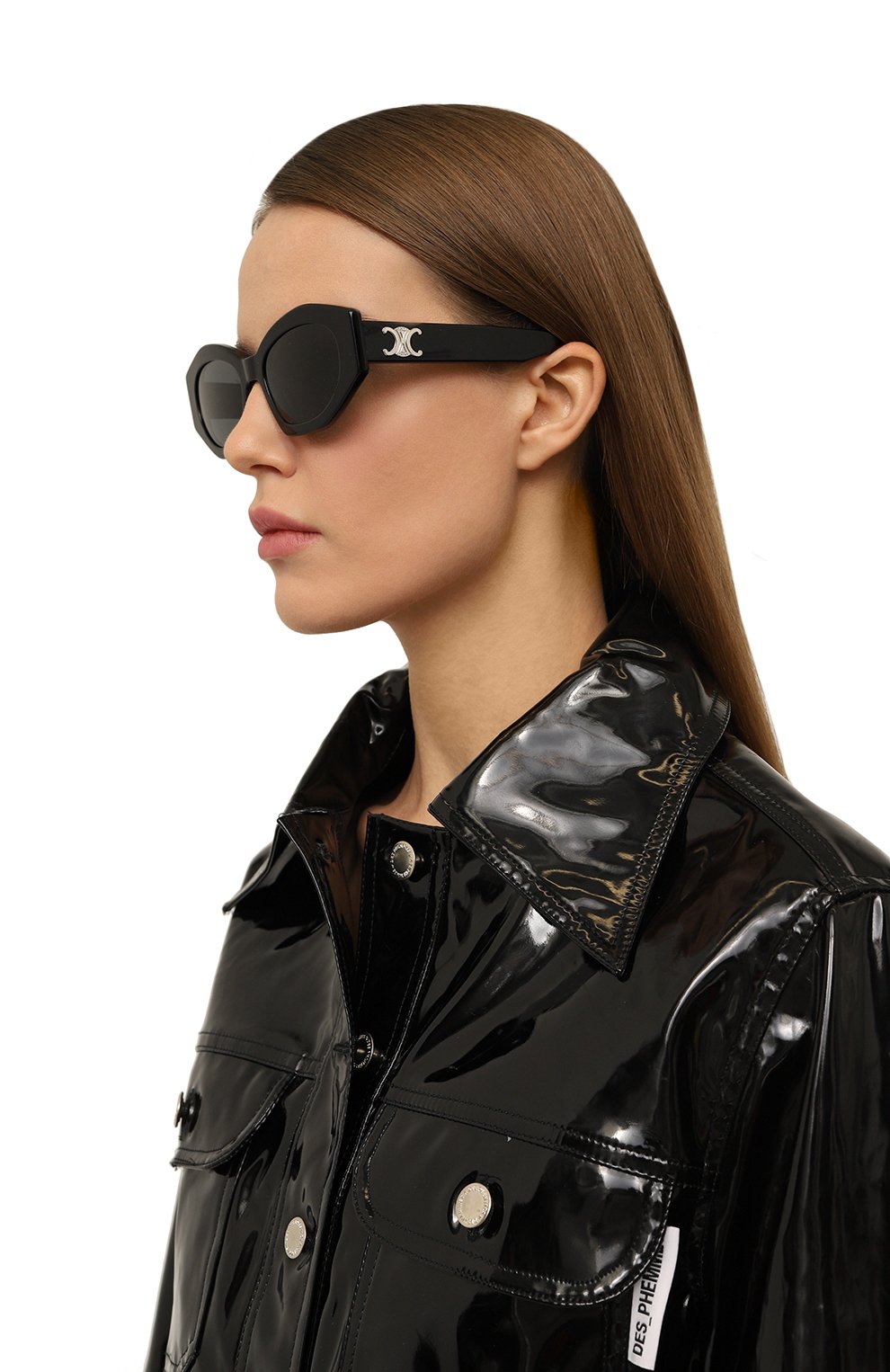 Солнцезащитные очки CELINE черного цвета по цене 94550 руб., арт. CL40238U 01A, фото 2 Солнцезащитные очки CELINE, арт. CL40238U 01A, фото 2