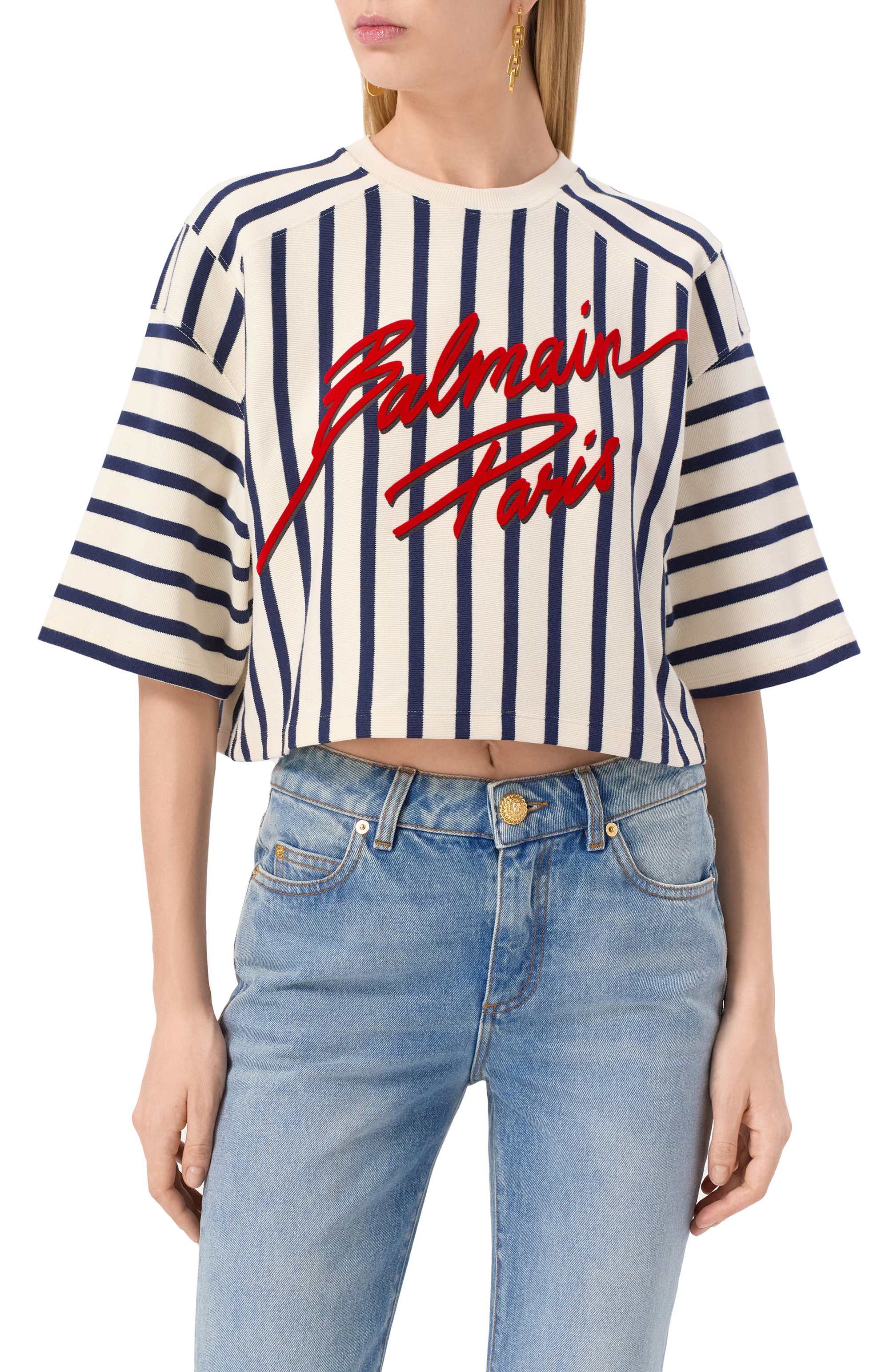 Хлопковая футболка BALMAIN, арт. EF1EE080/BC95, фото 3