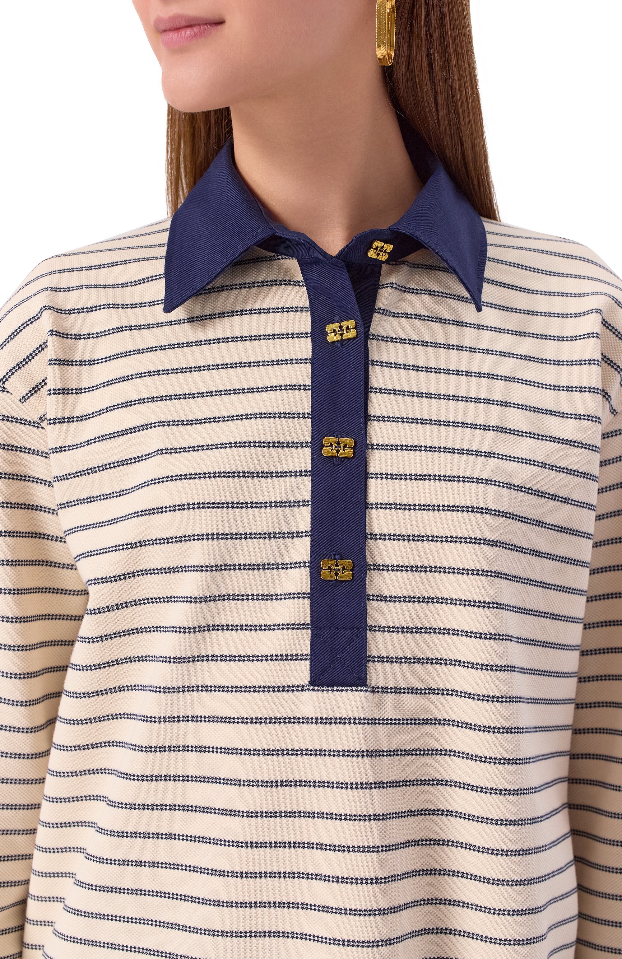 Хлопковое поло GANNI, арт. T4215, фото 5