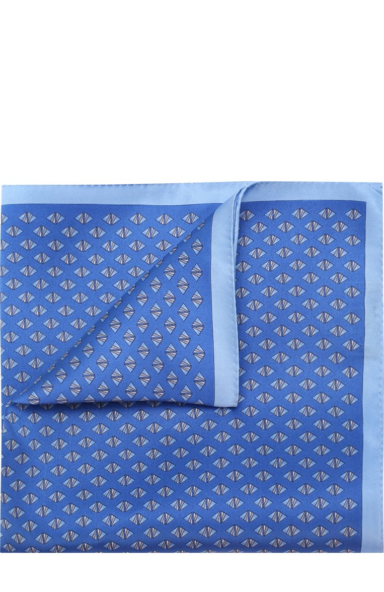 Мужской комплект из галстука и платка LANVIN синего цвета, арт. 4010/TIE SET | Фото 4 (Материал: Шелк, Текстиль; Нос: Не проставлено)