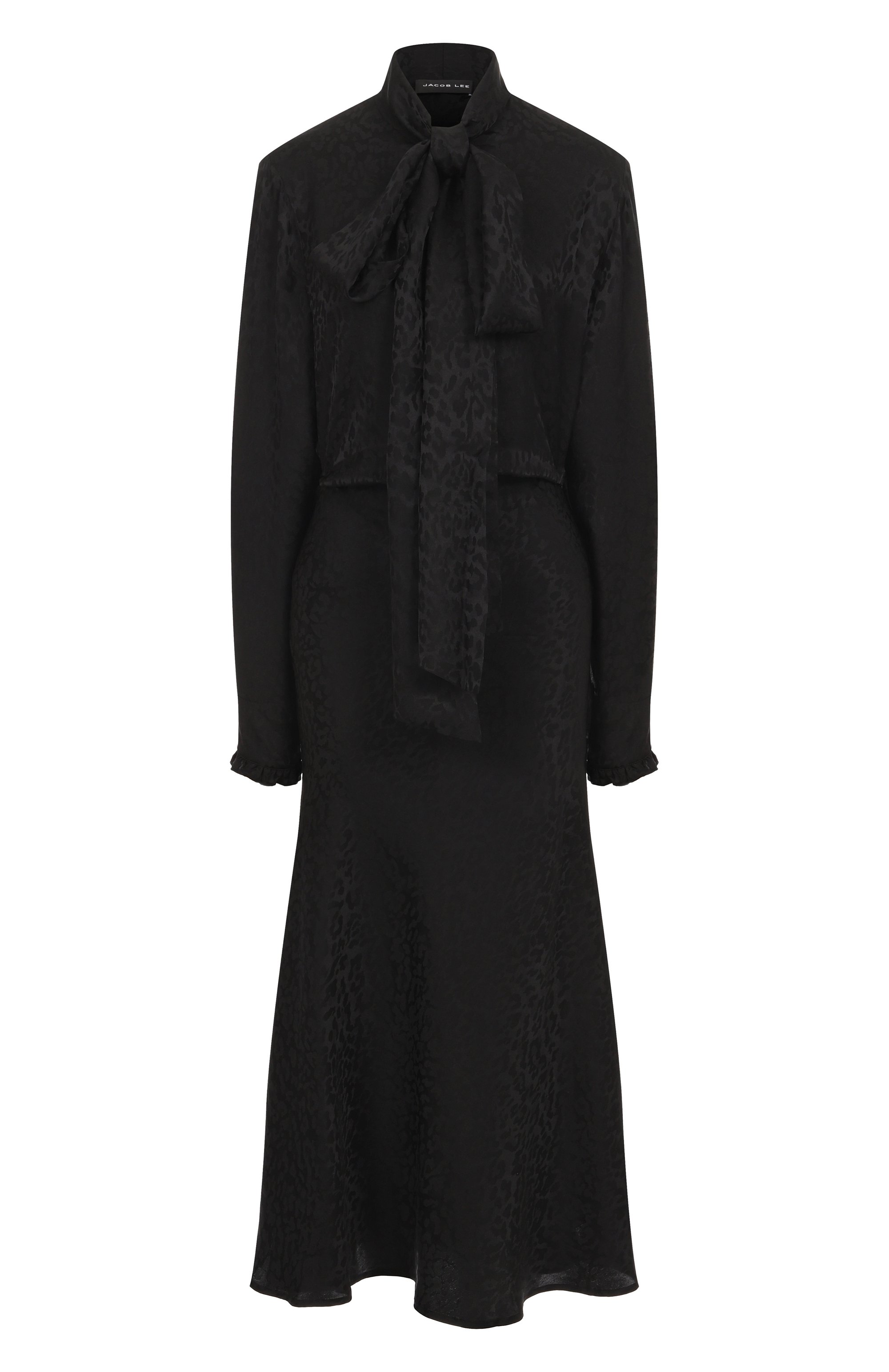 Шелковое платье JACOB LEE черного цвета по цене 198000 руб., арт. WSD20200AW25B, фото 1 Шелковое платье JACOB LEE, арт. WSD20200AW25B, фото 1