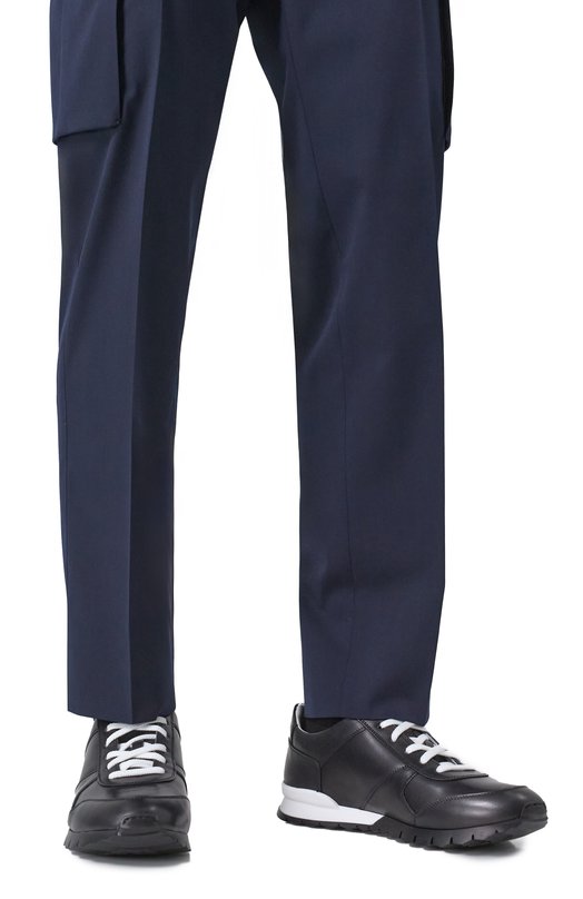 Кожаные кроссовки Kiton USSA137N0010032 Чёрный  USSA137N0010032 Фото 3
