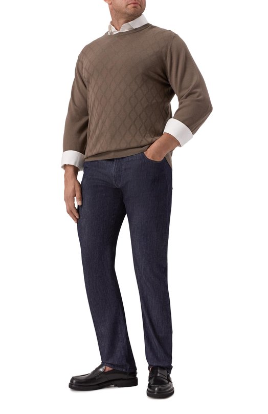 Шерстяной джемпер Canali C0012B/MK02358 Коричневый  C0012B/MK02358 Фото 2