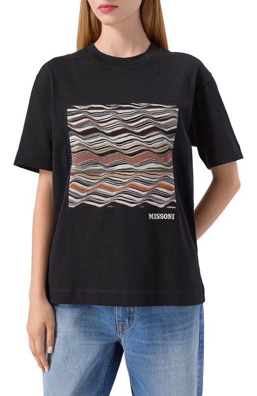 Хлопковая футболка Missoni DS25WL06/BJ00PJ Чёрный  DS25WL06/BJ00PJ Фото 3