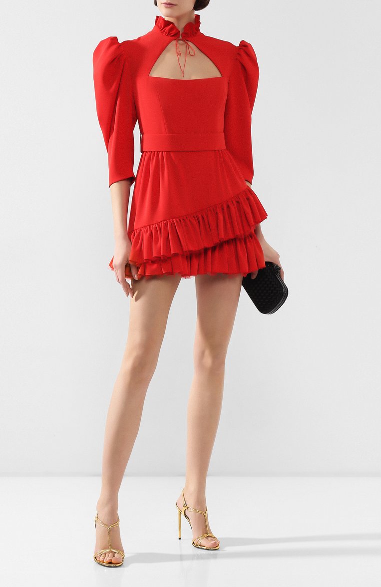 Женское платье ULYANA SERGEENKO оранжевого цвета, арт. 1511т19 (ABC003FW19P) | Фото 2 (Рукава: 3/4; Длина Ж (юбки, платья, шорты): Мини; Материал подклада: Шелк; Материал внешний: Синтетический материал; Случай: Повседневный; Статус проверки: Проверена категория; Женское Кросс-КТ: Платье-одежда; Материал сплава: Проставлено; Драгоценные камни: Проставлено)