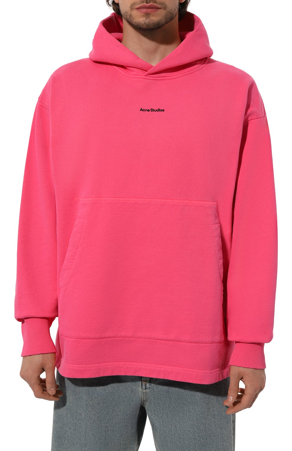 Хлопковое худи ACNE STUDIOS розового цвета по цене 46850 руб., арт. FN-MN-SWEA000343, фото 3 Хлопковое худи ACNE STUDIOS, арт. FN-MN-SWEA000343, фото 3