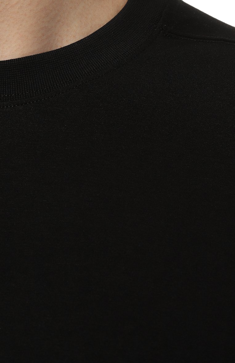 Мужская футболка THOM KROM черного цвета, арт. M TS 737 | Фото 5 (Принт: Без принта; Материал внешний: Синтетический материал, Хлопок; Длина (для топов): Удлиненные; Материал сплава: Проставлено; Драгоценные камни: Проставлено; Рукава: 3/4; Стили: Минимализм)