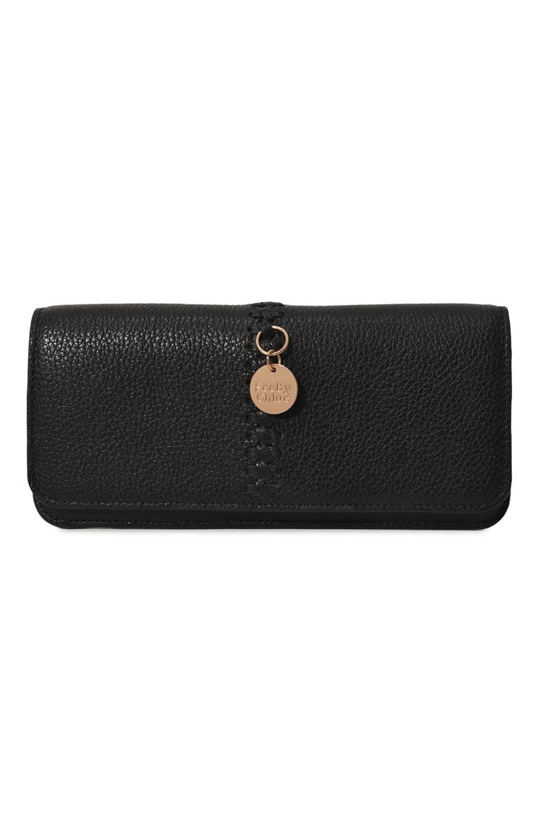 Женские кожаный кошелек SEE BY CHLOÉ черного цвета, арт. CHS20UP918305001 | Фото 1 (Размер: mini; Материал: Натуральная кожа)