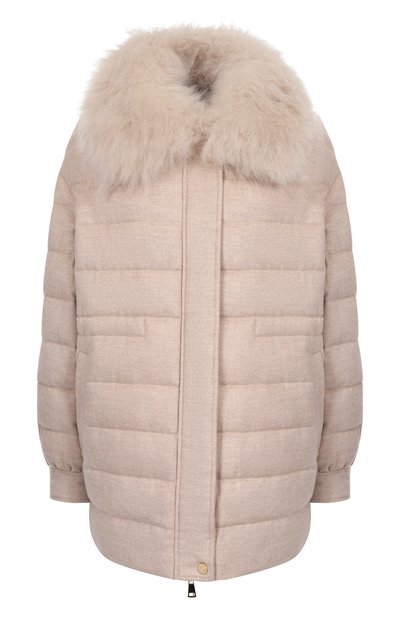 Женский пуховик из шерсти и кашемира MANZONI24, арт. 25M1568-S0FT0CFE