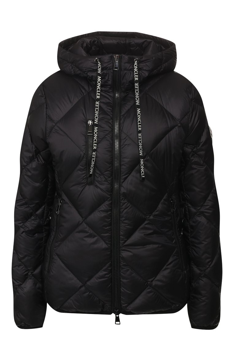 Женская пуховая куртка oulx MONCLER черного цвета, арт. F1-093-1A536-00-C0381 | Фото 1 (Длина (верхняя одежда): Короткие; Материал внешний: Синтетический материал; Материал утеплителя: Пух и перо; Материал подклада: Синтетический материал; Рукава: Длинные; Статус проверки: Проверена категория; Женское Кросс-КТ: Пуховик-куртка; Кросс-КТ: Куртка, Утепленные; Материал сплава: Проставлено; Драгоценные камни: Проставлено)