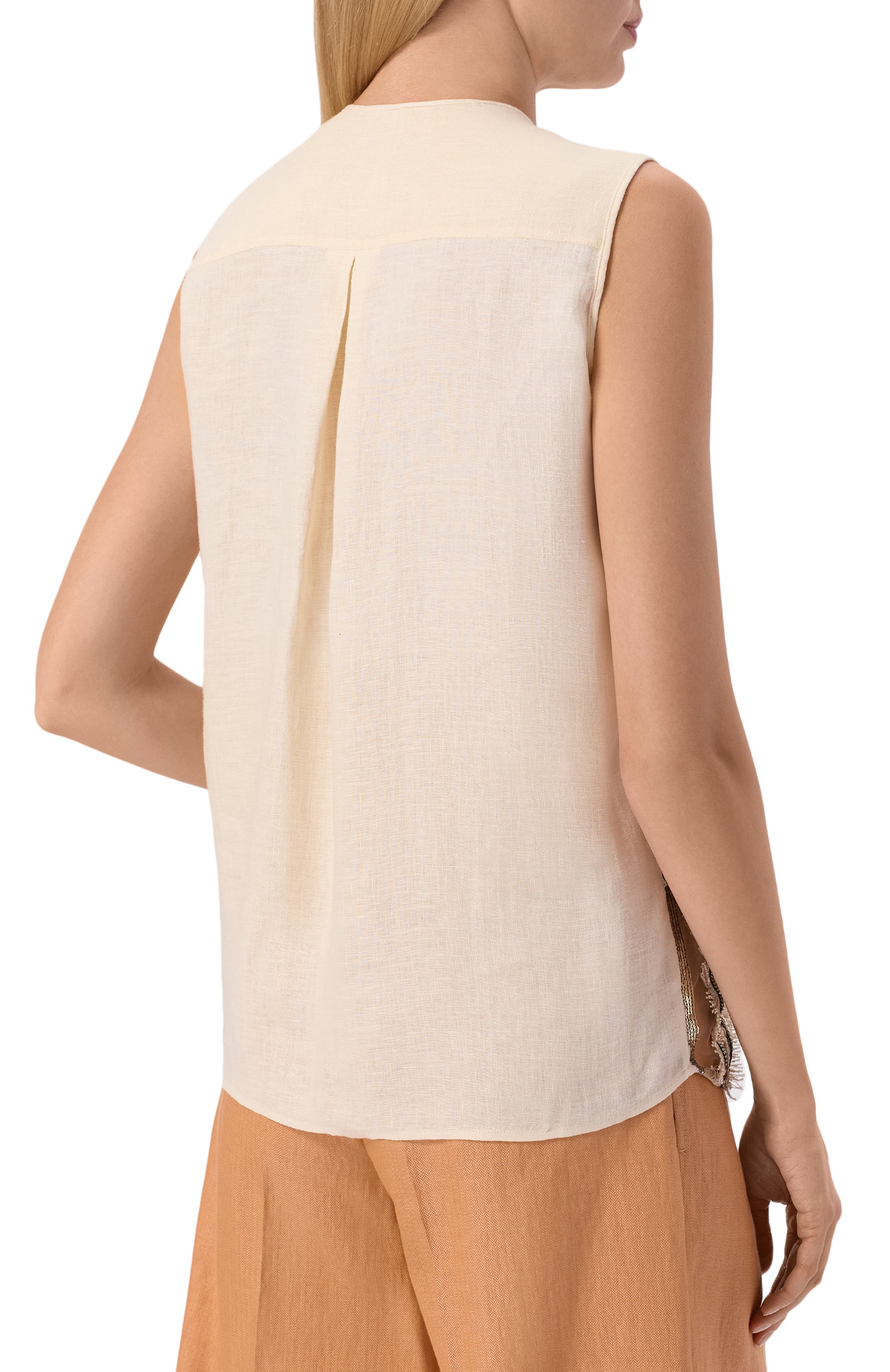 Льняной топ KITON, арт. D61442H09690, фото 4