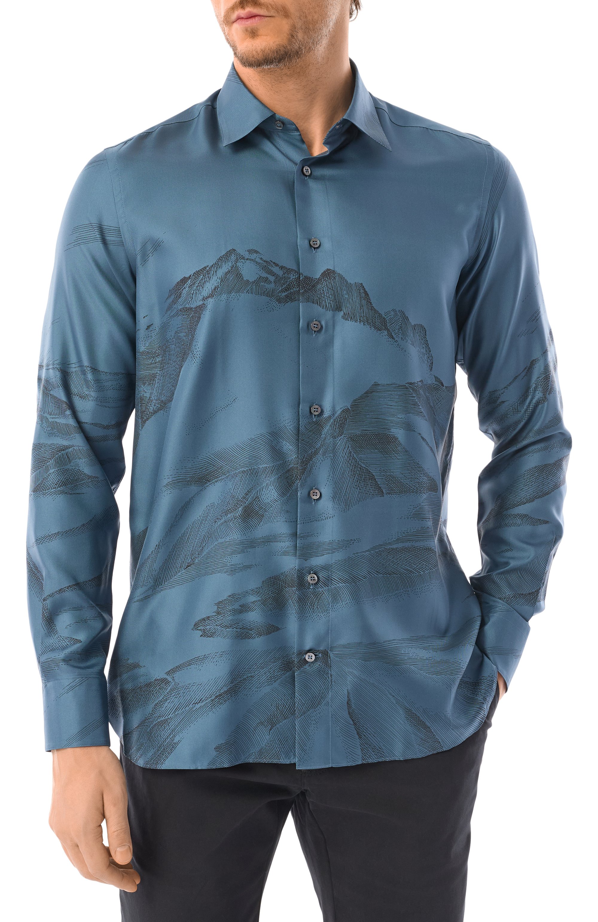 Шелковая рубашка ZILLI, арт. SP0I01M060024908F, фото 3