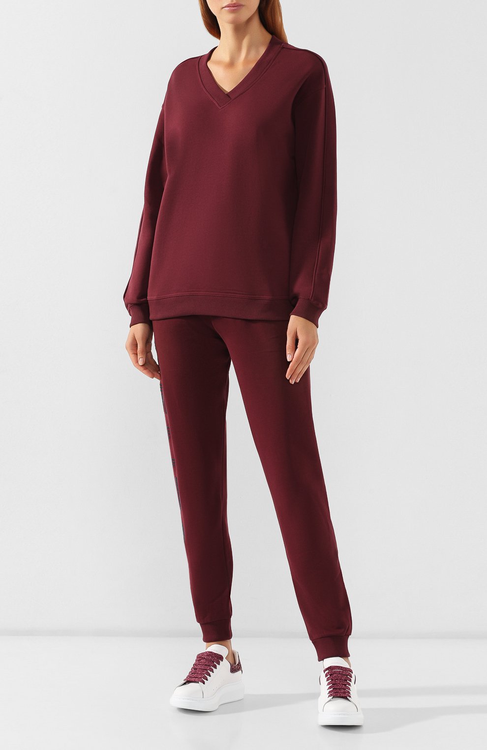 Хлопковые джоггеры KENZO бордового цвета по цене 37750 руб., арт. F962PA722953, фото 2 Хлопковые джоггеры KENZO, арт. F962PA722953, фото 2