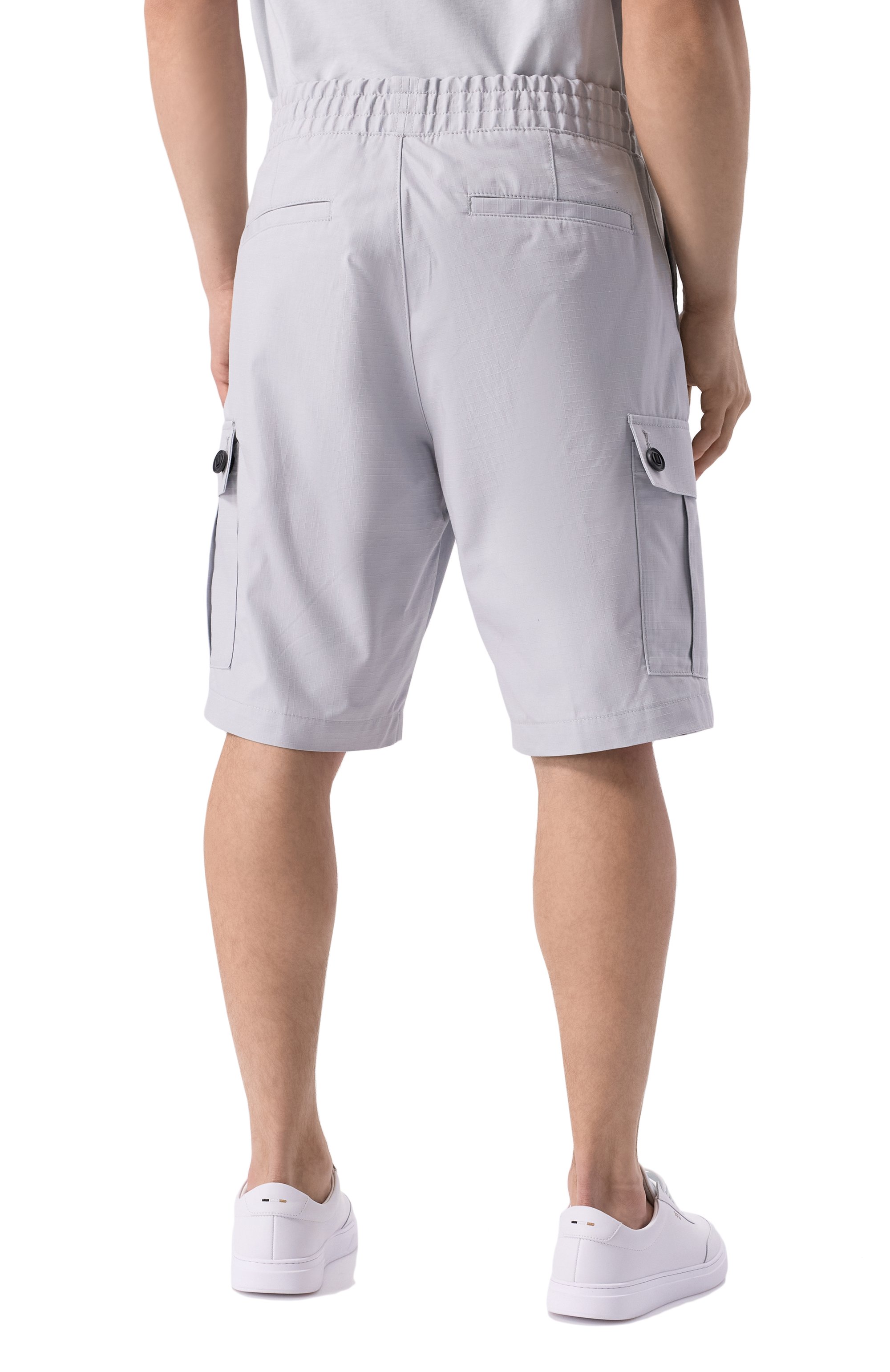 Хлопковые шорты HUGO светло-серого цвета по цене 14950 руб., арт. 50510594, фото 4 Хлопковые шорты HUGO, арт. 50510594, фото 4