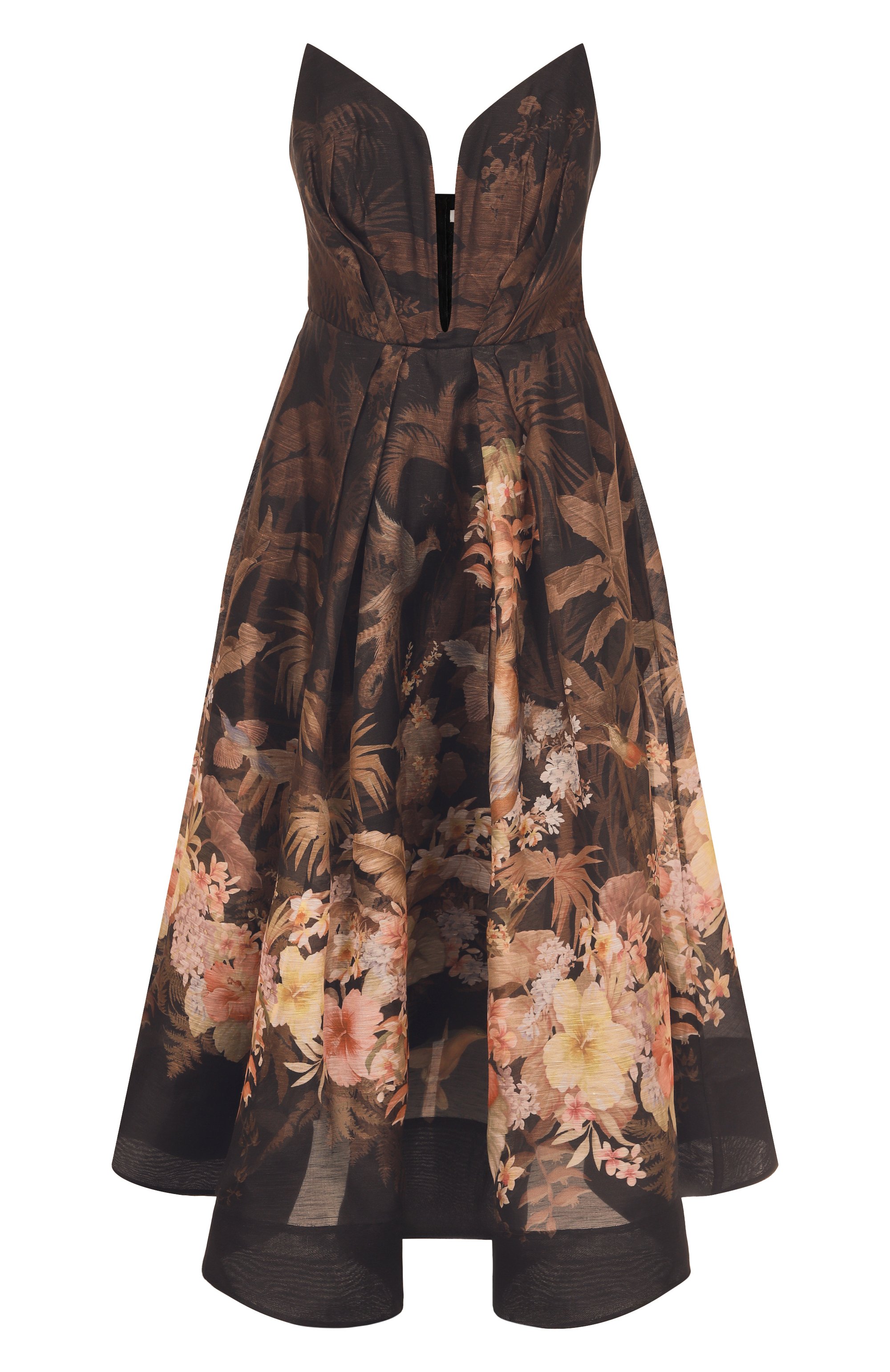 Платье изо льна и шелка ZIMMERMANN коричневого цвета по цене 299500 руб., арт. 3850DS251, фото 1 Платье изо льна и шелка ZIMMERMANN, арт. 3850DS251, фото 1