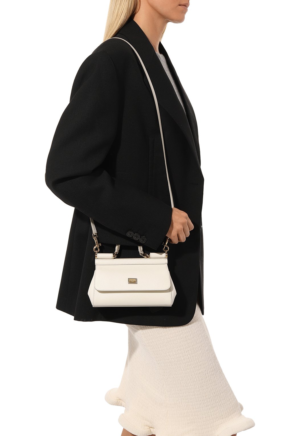 Сумка sicily small DOLCE & GABBANA молочного цвета по цене 143000 руб., арт. BB9116_BE9116/A1001_1, фото 2 Сумка sicily small DOLCE & GABBANA, арт. BB9116_BE9116/A1001_1, фото 2