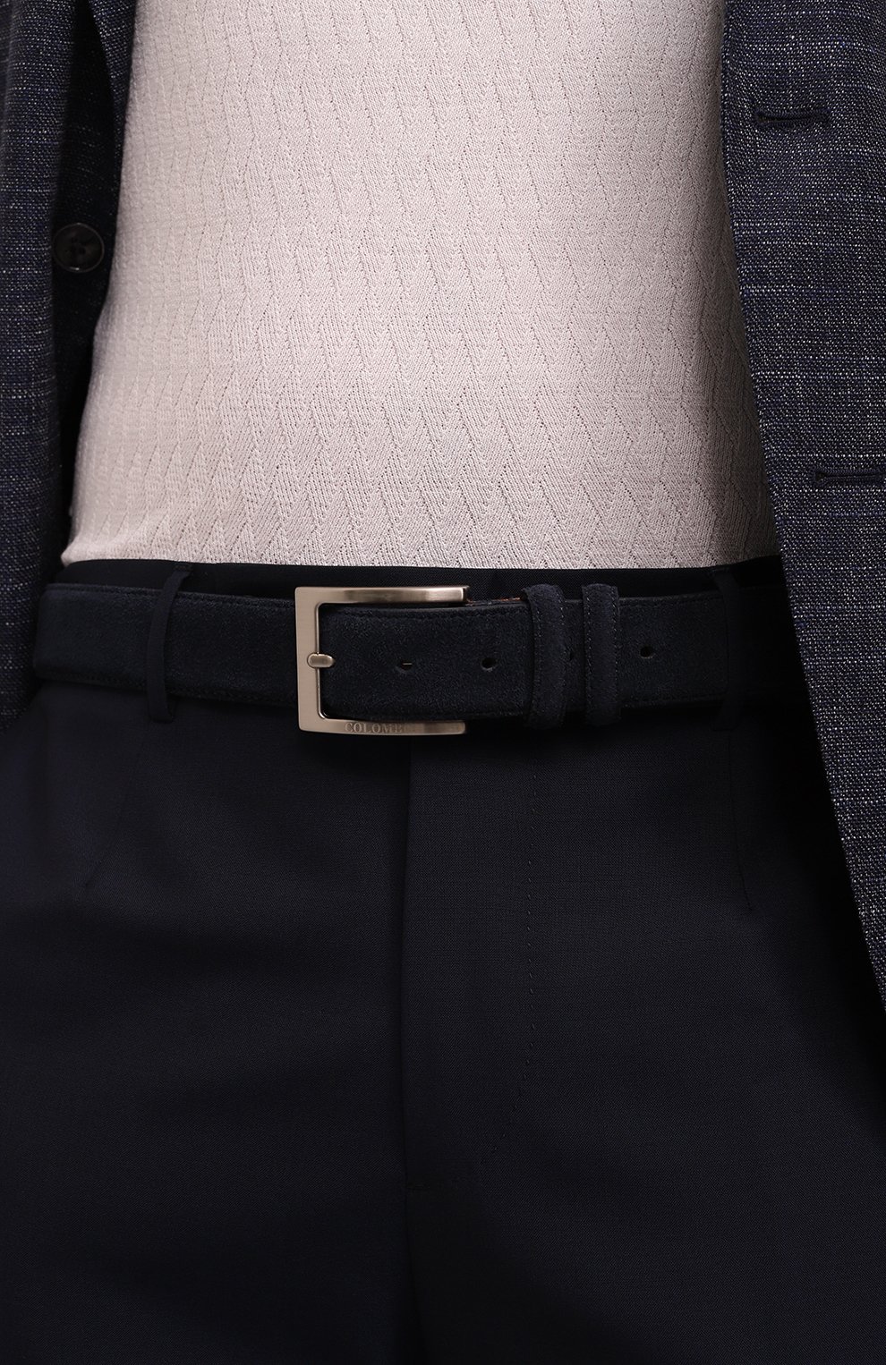 Замшевый ремень COLOMBO синего цвета по цене 24400 руб., арт. CT00062, фото 2 Замшевый ремень COLOMBO, арт. CT00062, фото 2