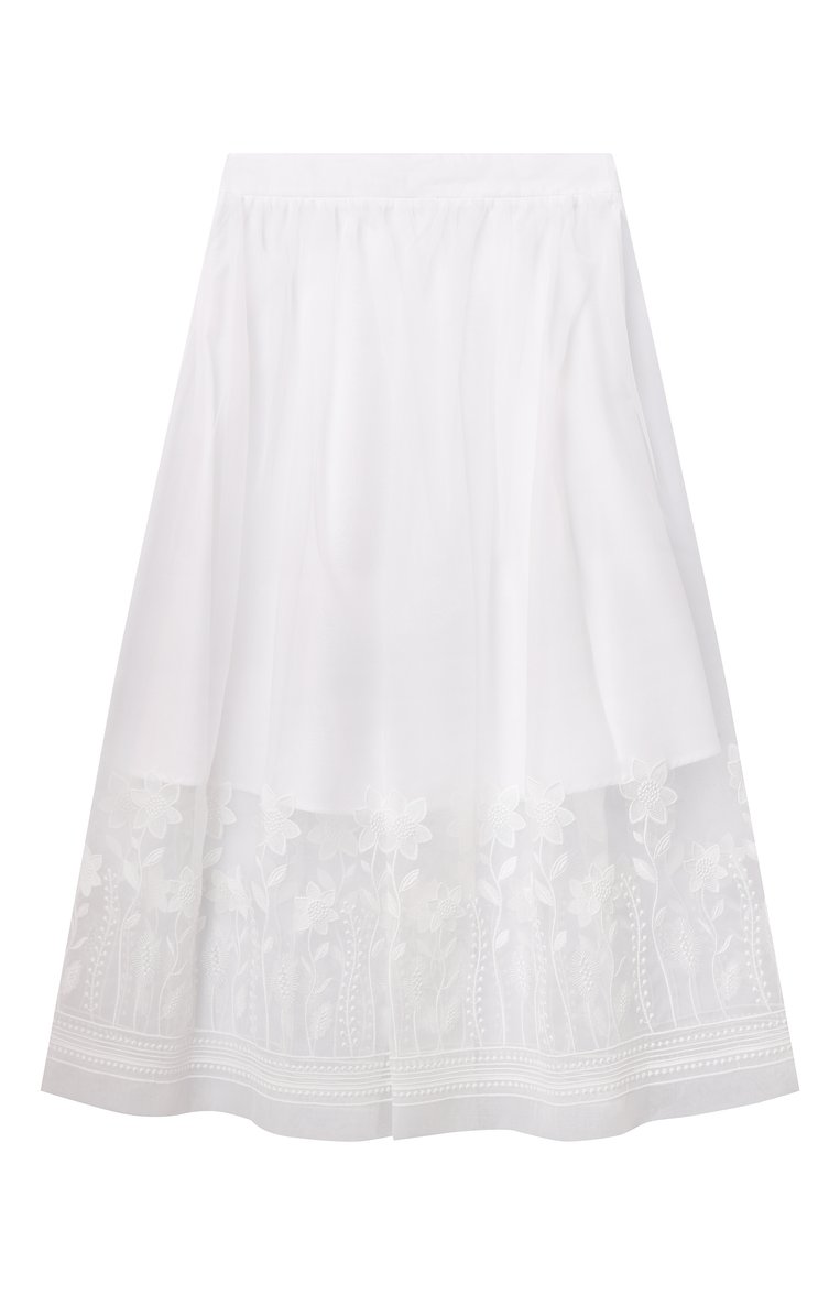 Детская юбка ELIE SAAB JUNIOR кремового цвета, арт. EFG0021 MX TS1025 | Фото 2 (Материал подклада: Хлопок; Нос: Не проставлено; Случай: Вечерний; Материал внешний: Синтетический материал; Автоматизация состава: Проставлено; Ростовка одежда: 8 лет | 128 см, 13 - 15 лет | 158 см, 10 - 11 лет | 140 - 146см, 12 лет | 152 см, 16 лет | 164 см, 6 лет | 116 см)