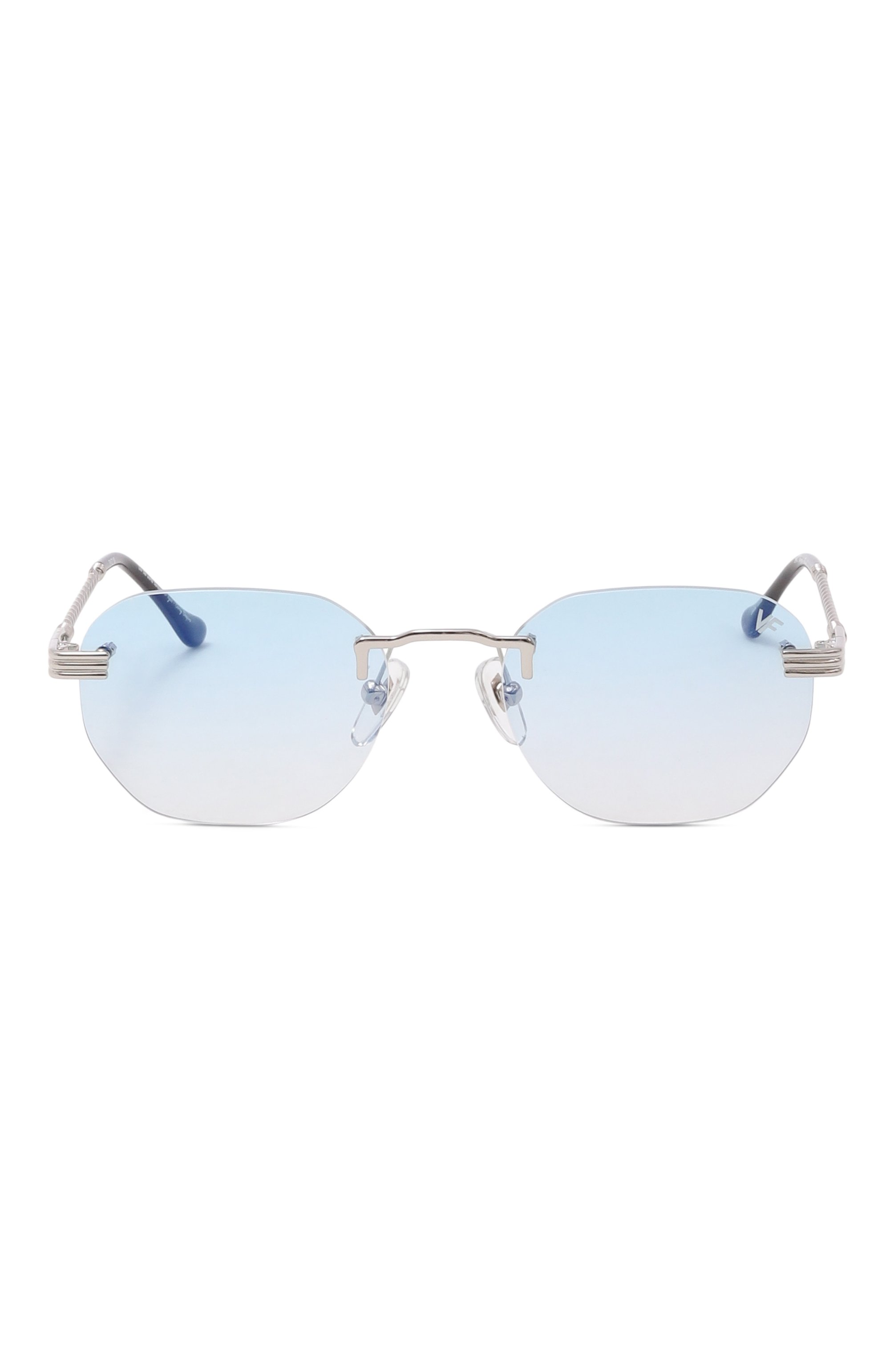 Солнцезащитные очки VINTAGE FRAMES, арт. DETR0IT PLAYER 24KT WHITE G0LD/SKY BLUE, фото 4