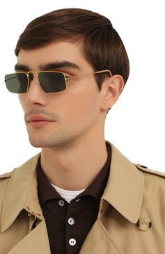 Женские солнцезащитные очки RAY-BAN золотого цвета, арт. 3957-919631 | Фото 3 (Кросс-КТ: С/з-унисекс; Региональные ограничения белый список (Axapta Mercury): Не проставлено; Нос: Не проставлено; Тип очков: С/з; Материал: Металл; Оптика Гендер: оптика-унисекс; Очки форма: Узкие)