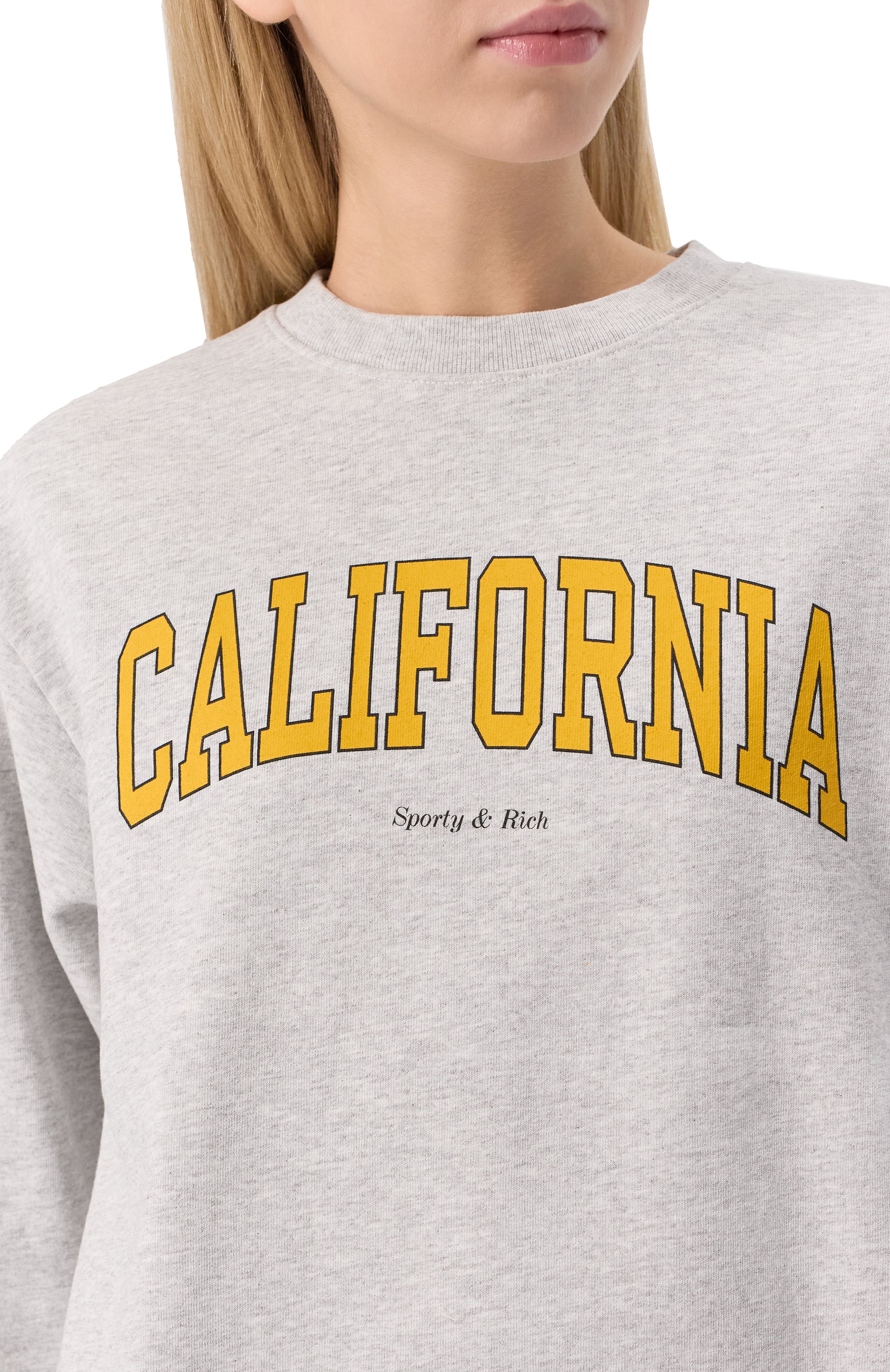 Хлопковый свитшот SPORTY AND RICH, арт. ST071508501GY03, фото 9