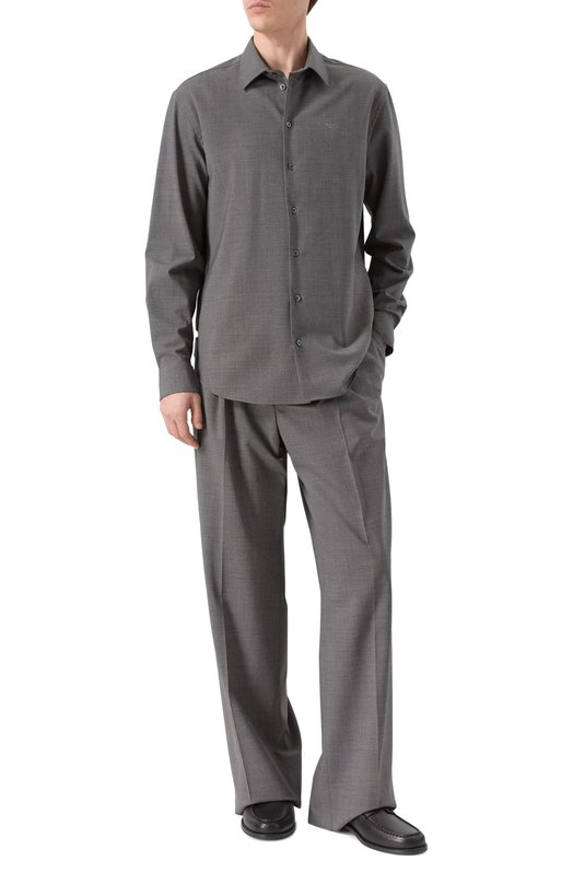 Шерстяная рубашка Emporio Armani EM000099/TE19332 Серый  EM000099/TE19332 Фото 2