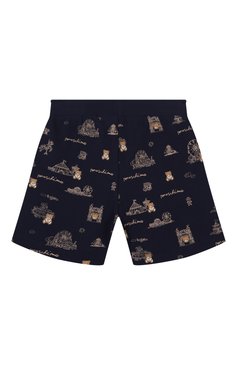 Детск�ого комплект из футболки и шорт MOSCHINO темно-синего цвета, арт. HUG00P/LCB60/4-8 | Фото 6 (Рукава: Короткие; Материал внешний: Хлопок; Мальчики Кросс-КТ: Костюмы-спорт; Автоматизация состава: Проставлено; Автоматизация ТО: Проставлено; Ростовка одежда: 4 года | 104 см, 5 лет | 110 см, 6 лет | 116 см, 8 лет | 128 см)