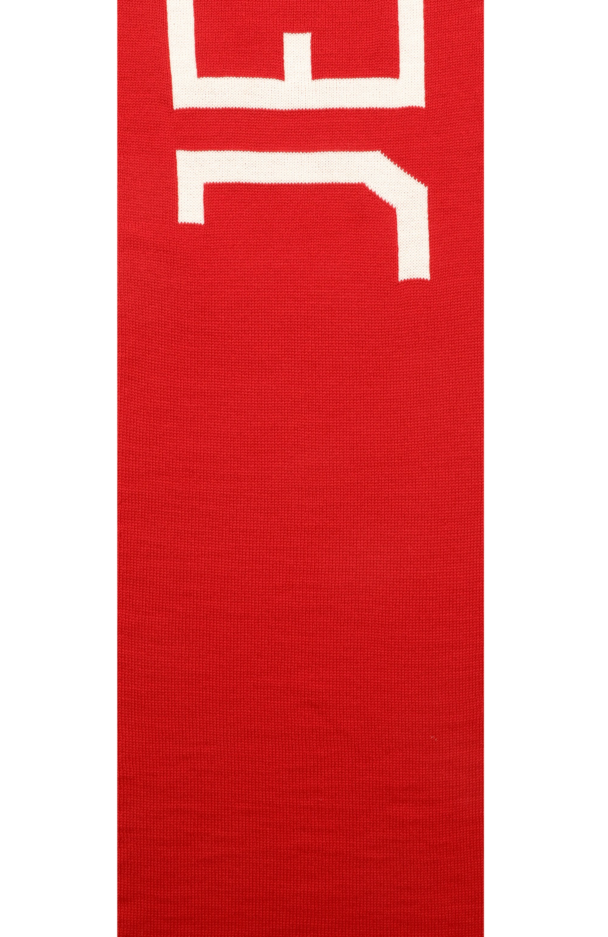 Шерстяной шарф JET SET красного цвета по цене 25100 руб., арт. 2523/199400, фото 4 Шерстяной шарф JET SET, арт. 2523/199400, фото 4