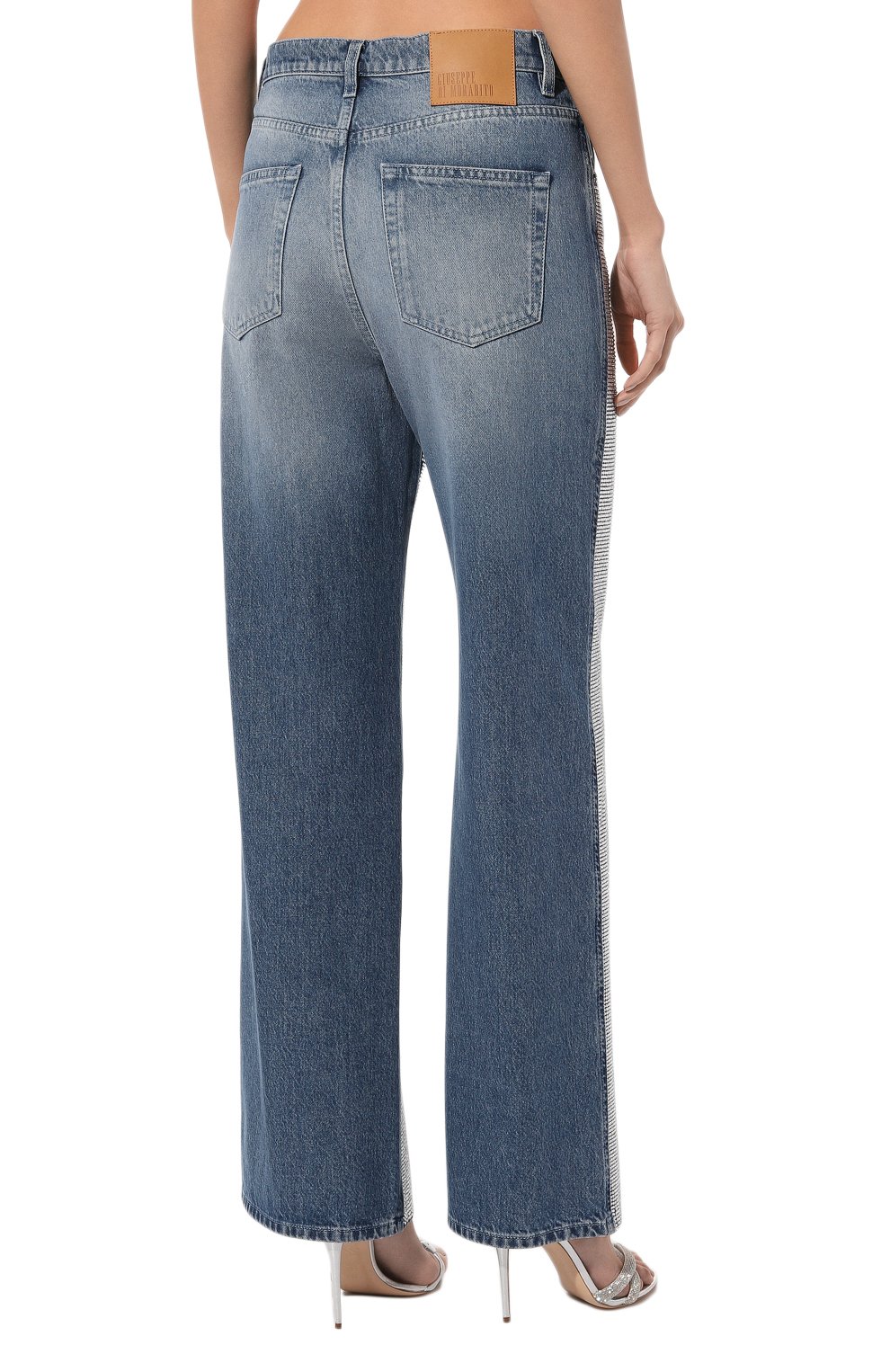 Джинсы с отделкой стразами GIUSEPPE DI MORABITO, арт. 03PFDNP043FC 03330, фото 4