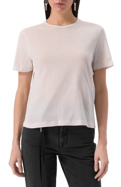 Женская хлопковая футболка ANN DEMEULEMEESTER белого цвета, арт. B0012549/FA206 | Фото 3 (Драгоценные камни: Проставлено; Материал сплава: Проставлено; Рукава: Короткие; Длина (для топов): Стандартные; Принт: С принтом; Стили: Гранж; Материал внешний: Хлопок)