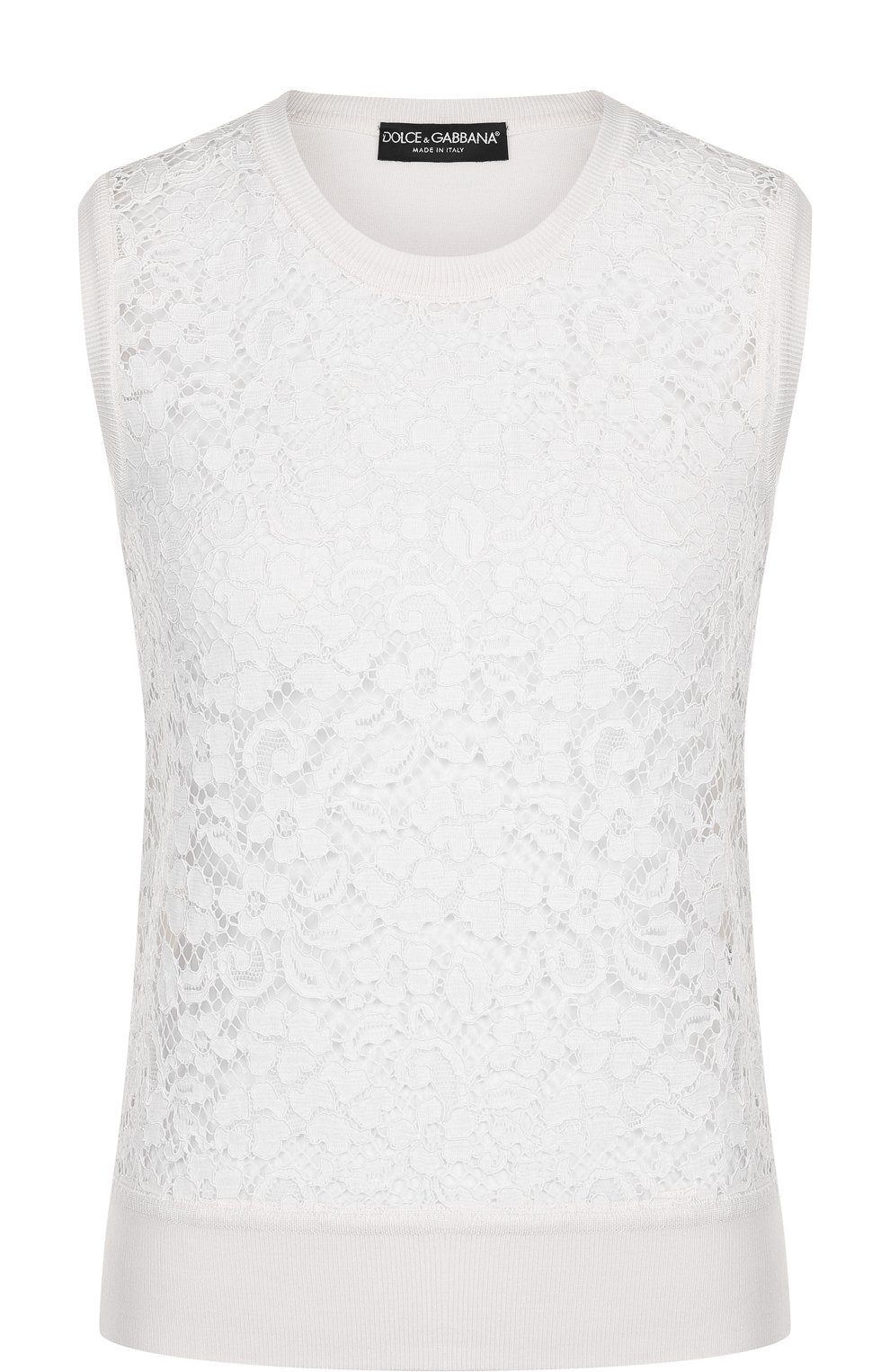 Кружевной топ из смеси шелка и хлопка DOLCE & GABBANA, арт. FX183T/JAMJN, фото 1