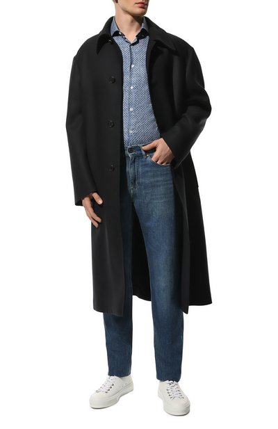 Хлопковая рубашка SONRISA синего цвета по цене 26800 руб., арт. IFI0R9/I3071, фото 2 Хлопковая рубашка SONRISA, арт. IFI0R9/I3071, фото 2