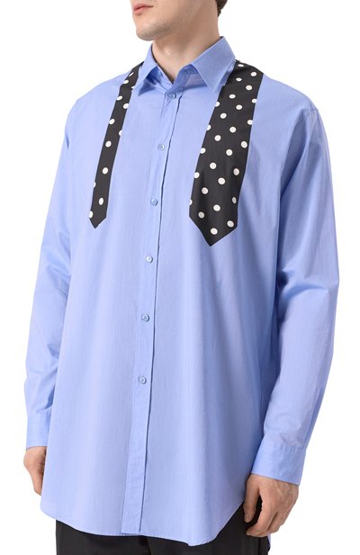 Хлопковая рубашка MOSCHINO голубого цвета по цене 69950 руб., арт. A0210/0234, фото 3 Хлопковая рубашка MOSCHINO, арт. A0210/0234, фото 3