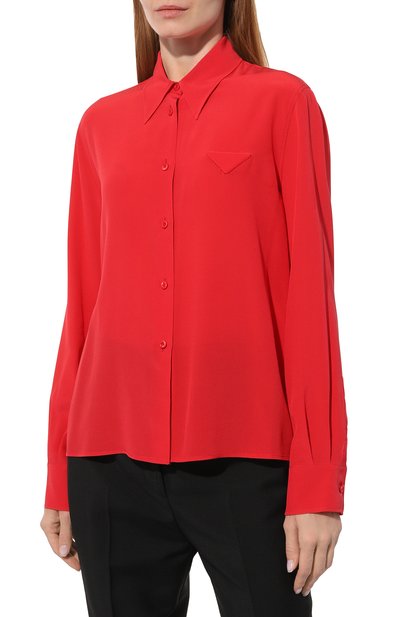 Шелковая рубашка PRADA, арт. P473F-1H51-F0011-221, фото 3