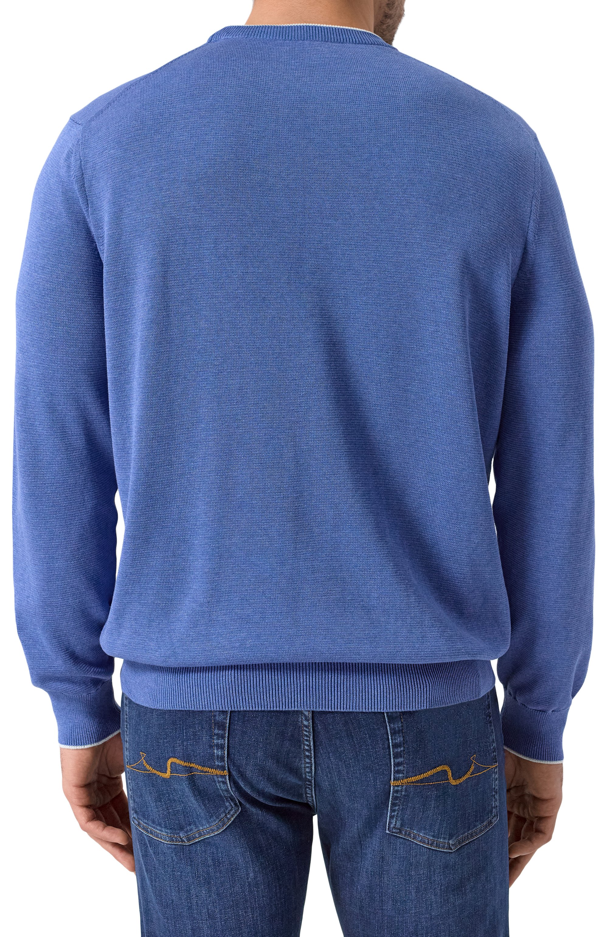 Джемпер из шелка и хлопка PAUL&SHARK синего цвета по цене 57400 руб., арт. 25411509, фото 4 Джемпер из шелка и хлопка PAUL&SHARK, арт. 25411509, фото 4