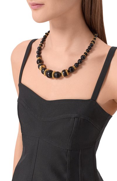 Колье SAINT LAURENT черного цвета по цене 249500 руб., арт. 834733/Y15BR 2073, фото 2 Колье SAINT LAURENT, арт. 834733/Y15BR 2073, фото 2