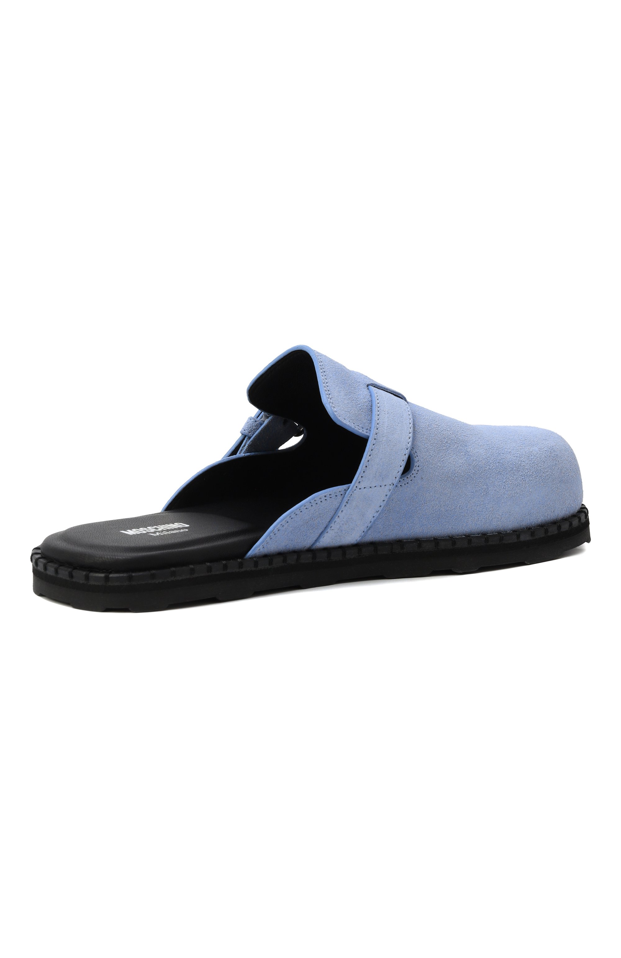 Замшевые сабо MOSCHINO голубого цвета по цене 44950 руб., арт. 10152/ME0, фото 5 Замшевые сабо MOSCHINO, арт. 10152/ME0, фото 5