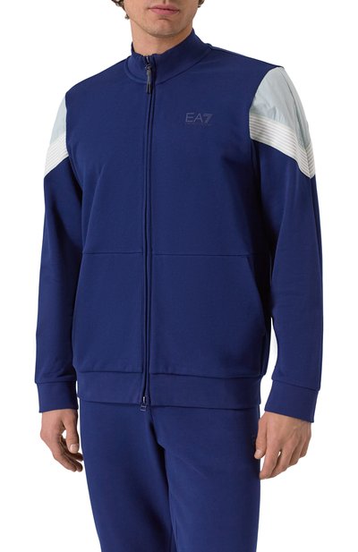 Хлопковый спортивный костюм EA7 темно-синего цвета по цене 26300 руб., арт. 7M000268/AF12451, фото 2 Хлопковый спортивный костюм EA7, арт. 7M000268/AF12451, фото 2