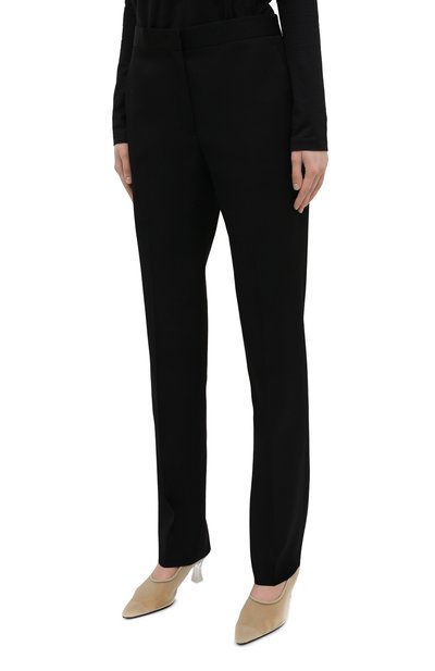 Шерстяные брюки JIL SANDER черного цвета по цене 84050 руб., арт. JSWR305720-WR202500, фото 3 Шерстяные брюки JIL SANDER, арт. JSWR305720-WR202500, фото 3