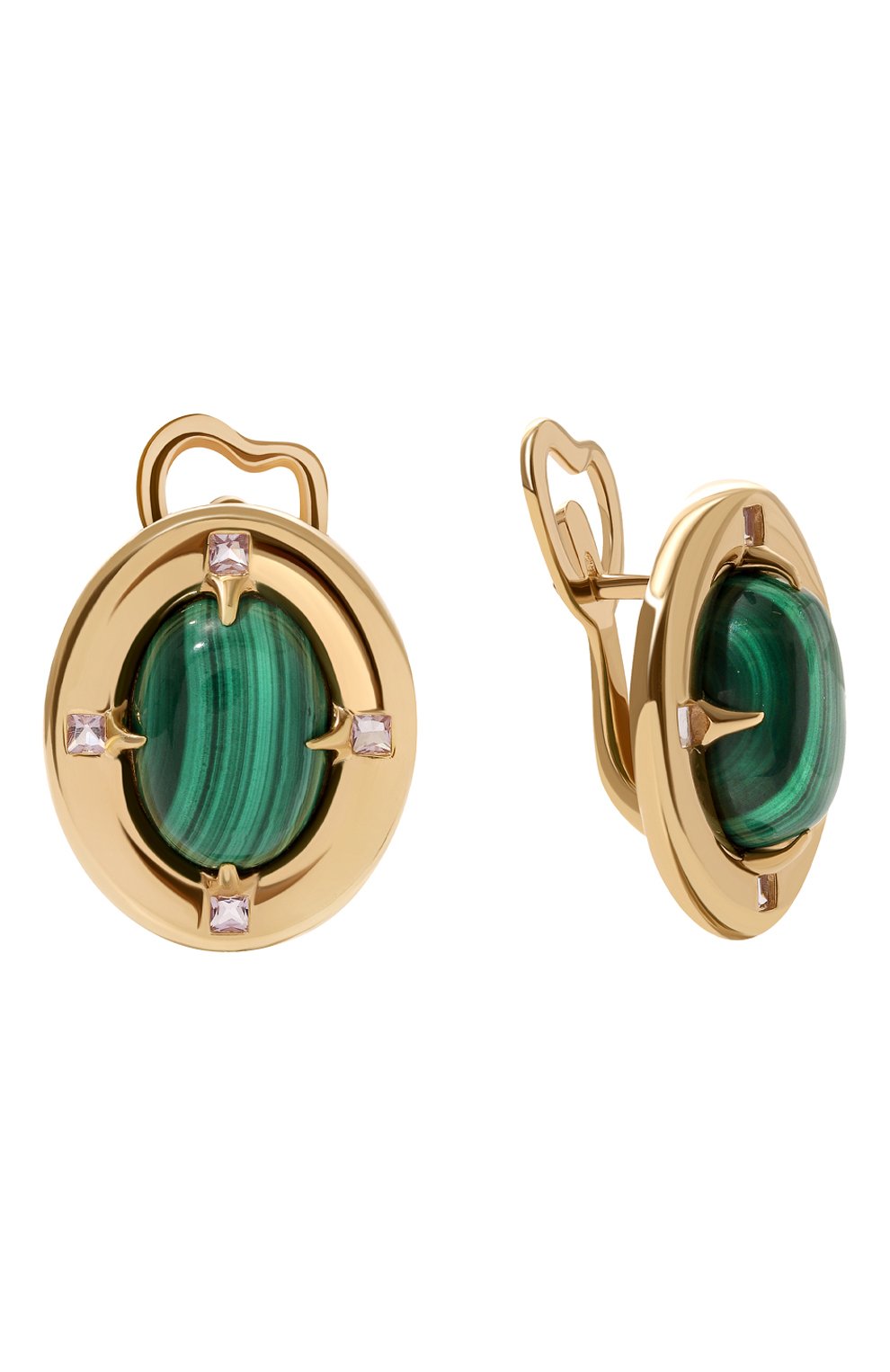 Серьги с малахитом и аметистами MOONKA, арт. ai-bg-er-mal, фото 1