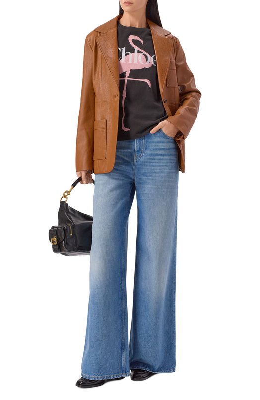 Хлопковая футболка Chloé CH26SJH08194 Чёрный  CH26SJH08194 Фото 2