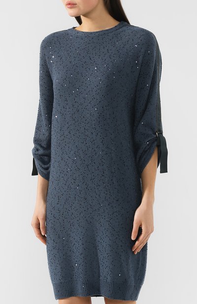 Платье из смеси кашемира и шелка BRUNELLO CUCINELLI, арт. M73542A80P, фото 3