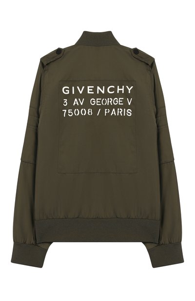 Бомбер GIVENCHY хаки цвета по цене 41950 руб., арт. H26056, фото 2 Бомбер GIVENCHY, арт. H26056, фото 2
