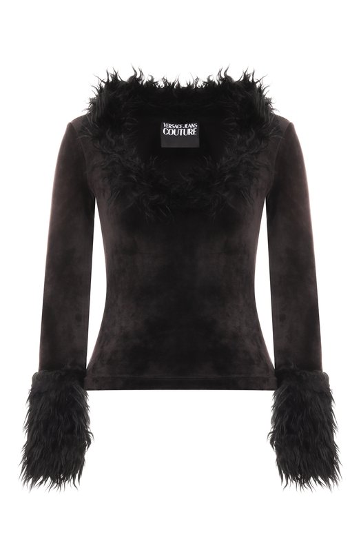 Бархатный топ Versace Jeans Couture 79HAH606/J0241 Чёрный 79HAH606/J0241