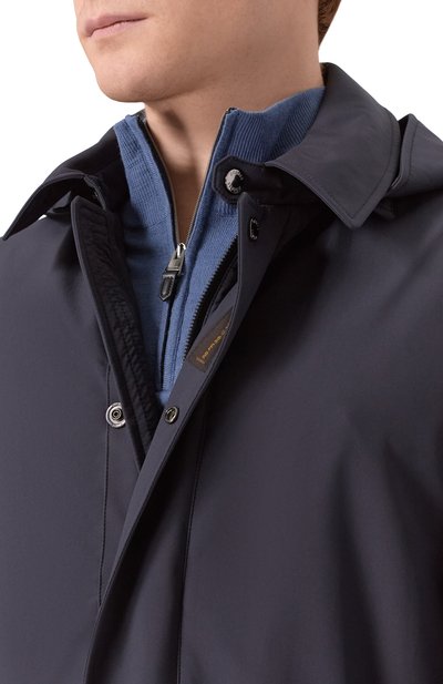 Плащ revido-skt MOORER темно-синего цвета по цене 178000 руб., арт. REVID0/SKT, фото 5 Плащ revido-skt MOORER, арт. REVID0/SKT, фото 5