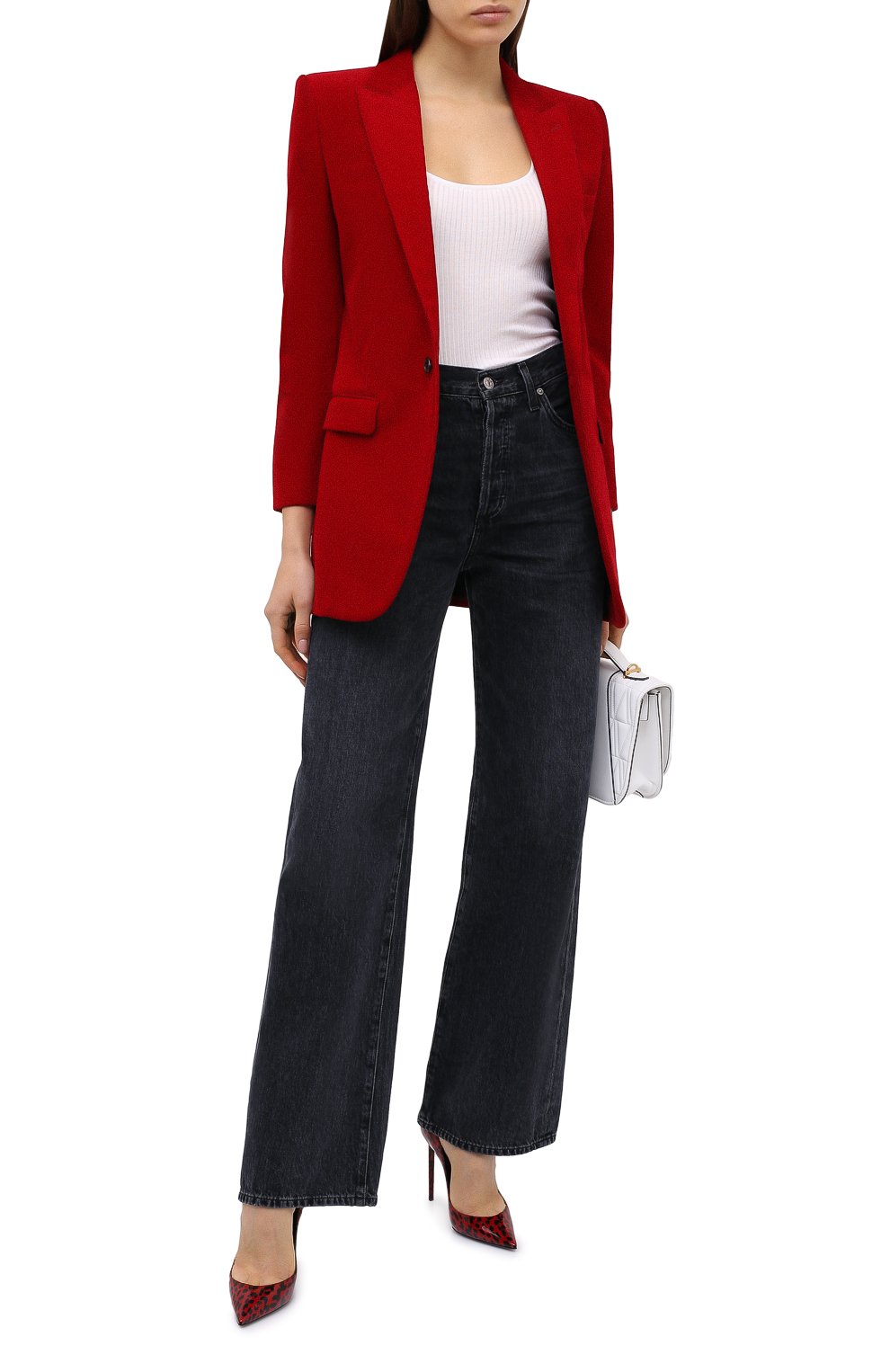 Хлопковый жакет SAINT LAURENT красного цвета по цене 229500 руб., арт. 632834/Y006R, фото 3 Хлопковый жакет SAINT LAURENT, арт. 632834/Y006R, фото 3