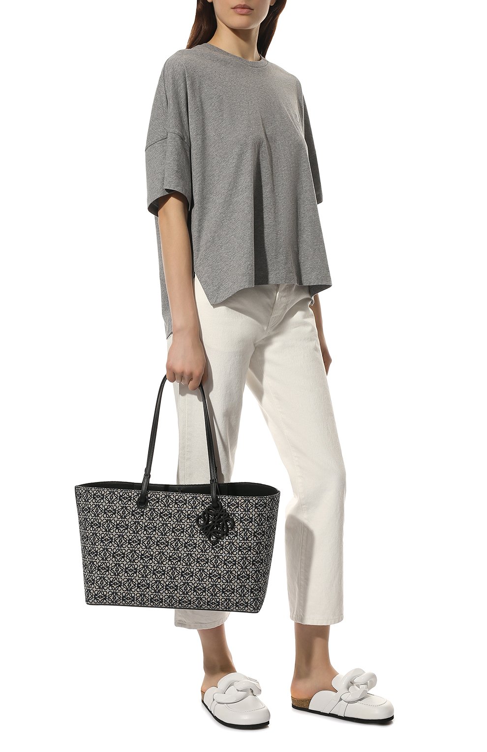Хлопковая футболка LOEWE серого цвета по цене 41200 руб., арт. S359341XA4, фото 2 Хлопковая футболка LOEWE, арт. S359341XA4, фото 2